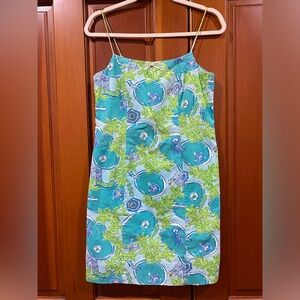 Lilly Pulitzer Sundress Dress Aqua Blue Green Pool Party Size 8